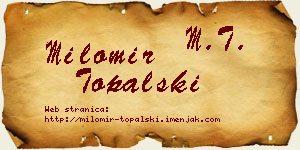 Milomir Topalski vizit kartica